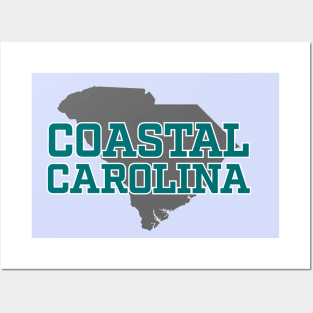 Coastal Carolina - South Carolina Gray Outline Posters and Art